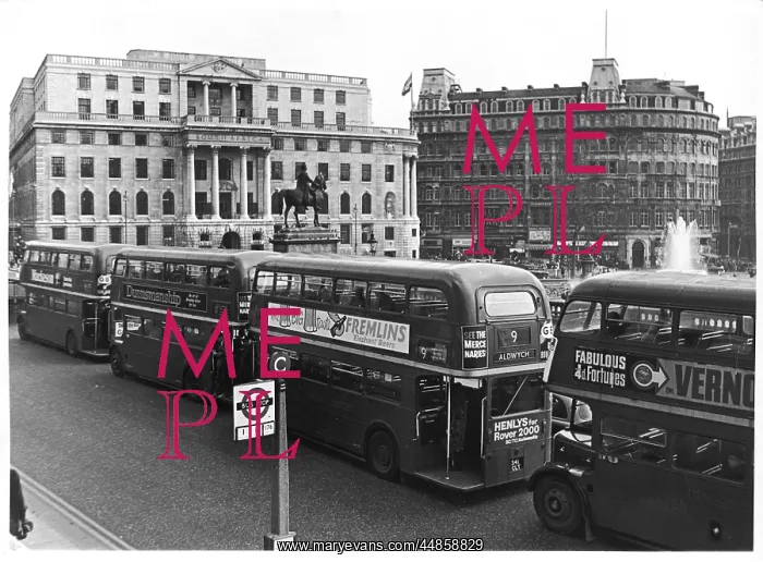: BUSES AT TRAFALGAR SQUARE : BUSES AT TRAFALGAR SQUARE