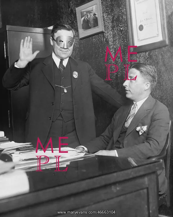 : Businessman wearing mask : Businessman wearing mask