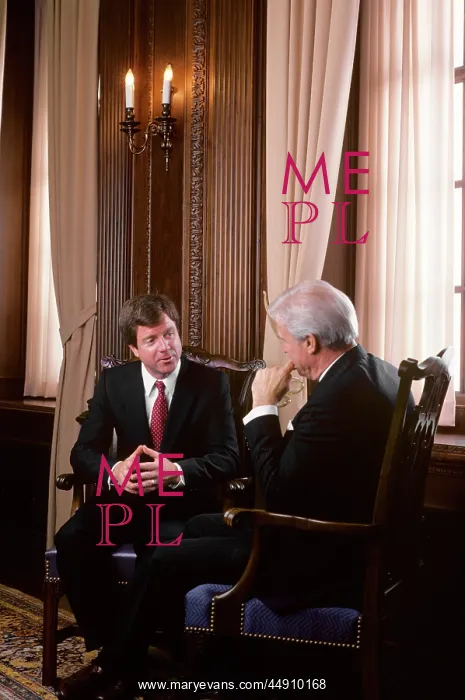 : Two Businessmen in Conversation One on One : Two Businessmen in Conversation One on One
