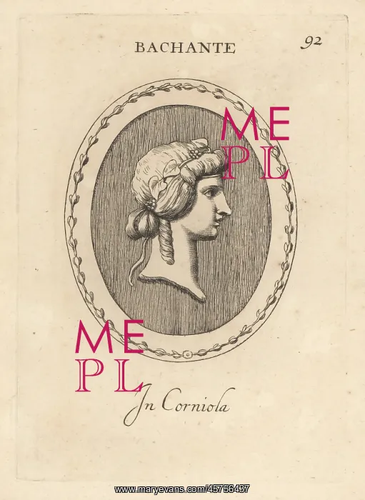 : Bust of a Bacchante in a band of ivy leaves and berries : Bust of a Bacchante in a band of ivy leaves and berries