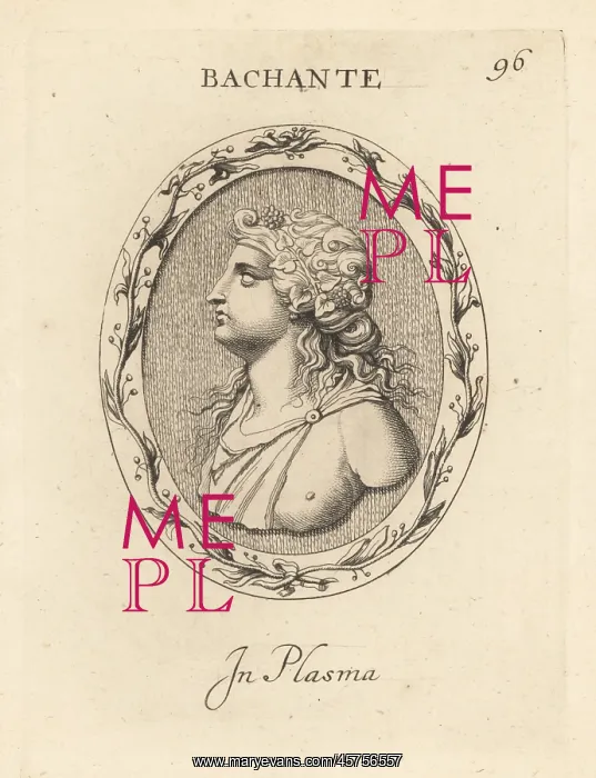 : Bust of a Bacchante in a band of ivy leaves and berries : Bust of a Bacchante in a band of ivy leaves and berries