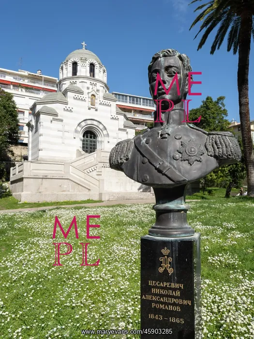 : Bust, Chapel of Tsarevich Nicholas Alexandrovich, Nice : Bust, Chapel of Tsarevich Nicholas Alexandrovich, Nice