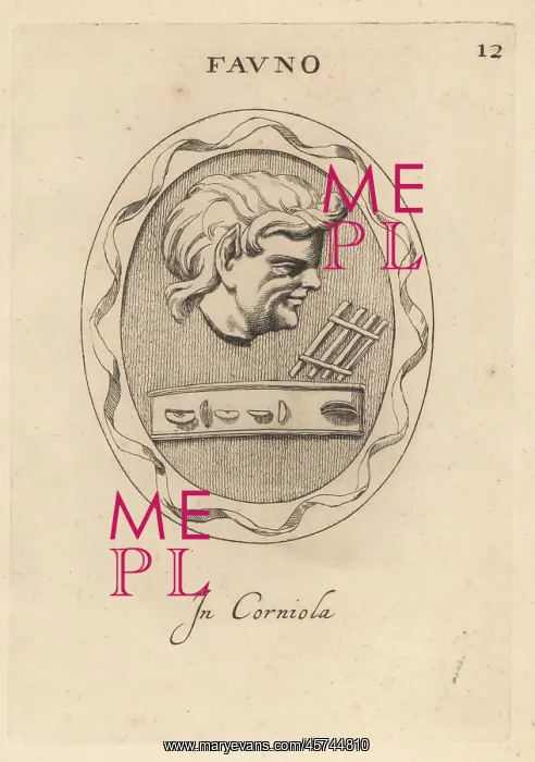 : Bust of a Faun with flutes and tympanum : Bust of a Faun with flutes and tympanum