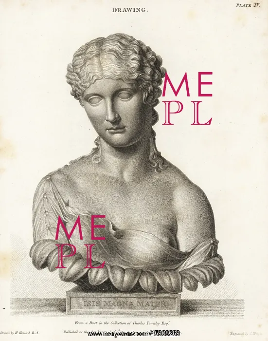 : Bust of the goddess Isis Magna Mater, from : Bust of the goddess Isis Magna Mater, from