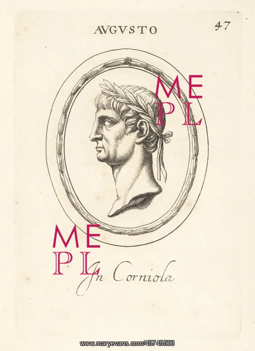 : Bust profile of Augustus in carnelian : Bust profile of Augustus in carnelian