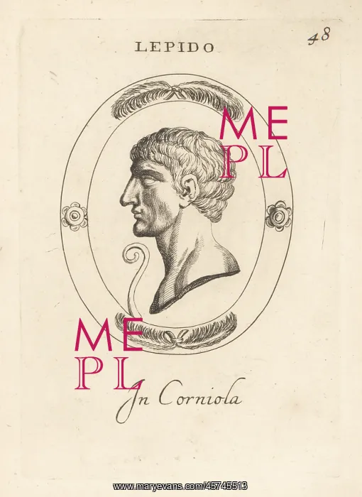 : Bust profile of Lepidus, Triumvir, in carnelian : Bust profile of Lepidus, Triumvir, in carnelian