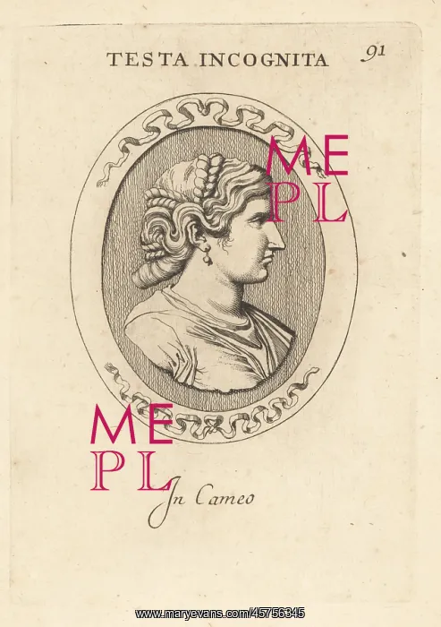 : Bust of unknown woman in carnelian cameo : Bust of unknown woman in carnelian cameo
