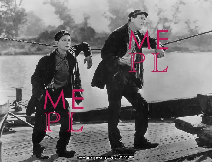 : Buster Keaton (left) with Ernest Torrence (right) in Steamb : Buster Keaton (left) with Ernest Torrence (right) in Steamb