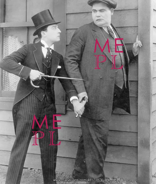 : Buster Keaton (left) in Sherlock Junior, 1924 : Buster Keaton (left) in Sherlock Junior, 1924