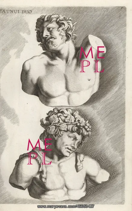  : Busts of two fauns