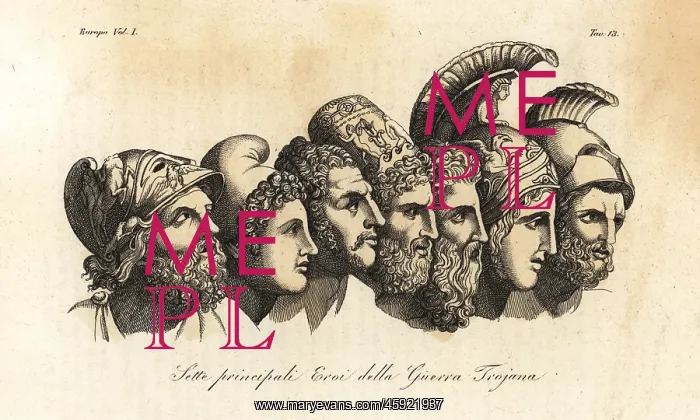 : Busts of seven principal heroes of the Trojan War : Busts of seven principal heroes of the Trojan War
