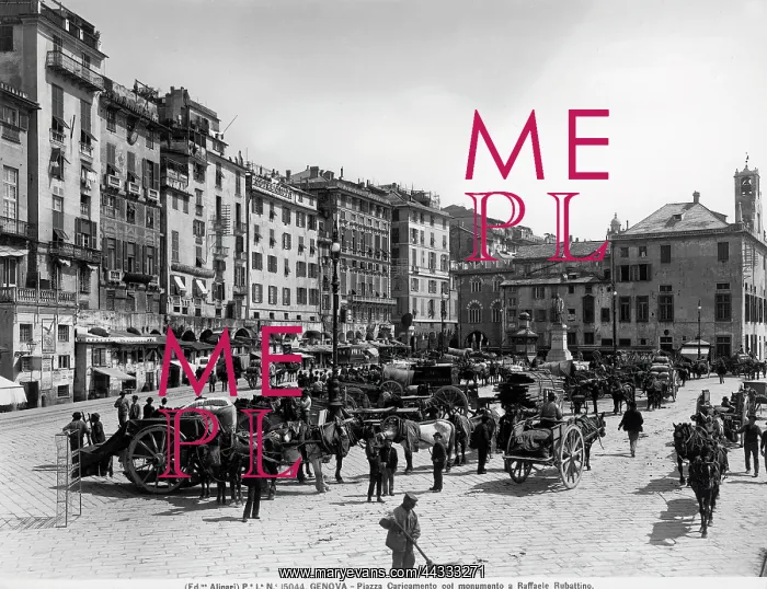 : Italy. Busy view of piazza Caricamento in Genoa : Italy. Busy view of piazza Caricamento in Genoa
