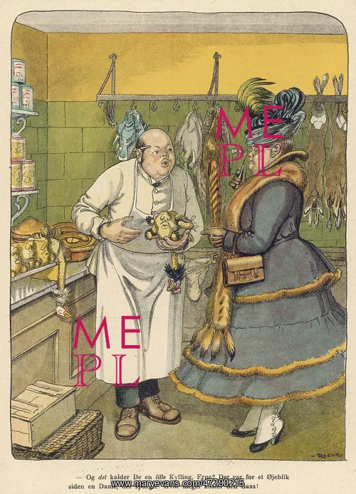 : BUTCHER SERVES CUSTOMER : BUTCHER SERVES CUSTOMER