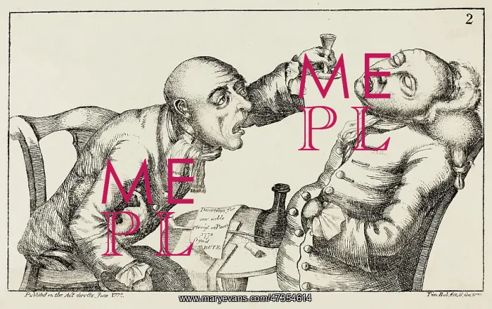 : Bute Drink 1772 - Tom Bobbin grotesque cartoon : Bute Drink 1772 - Tom Bobbin grotesque cartoon
