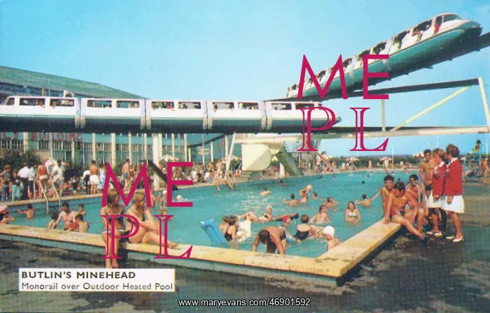 : Butlins, Monorail, Outdoor Pool, Swimming, Children : Butlins, Monorail, Outdoor Pool, Swimming, Children