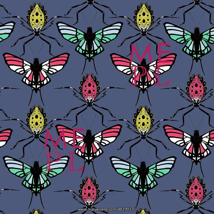  : Butterflies and bugs repeating pattern design