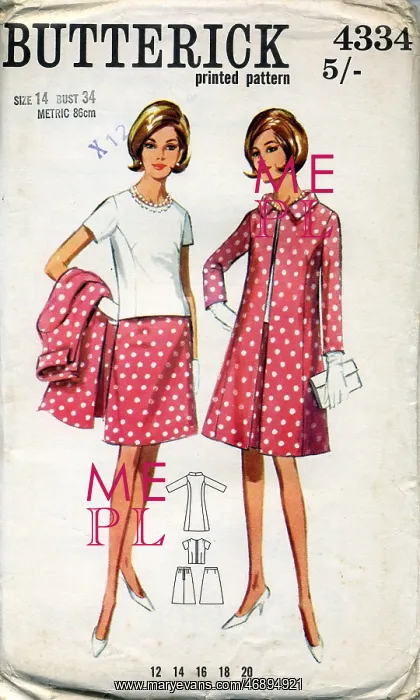 : Butterick pattern for ladies coat and separates : Butterick pattern for ladies coat and separates