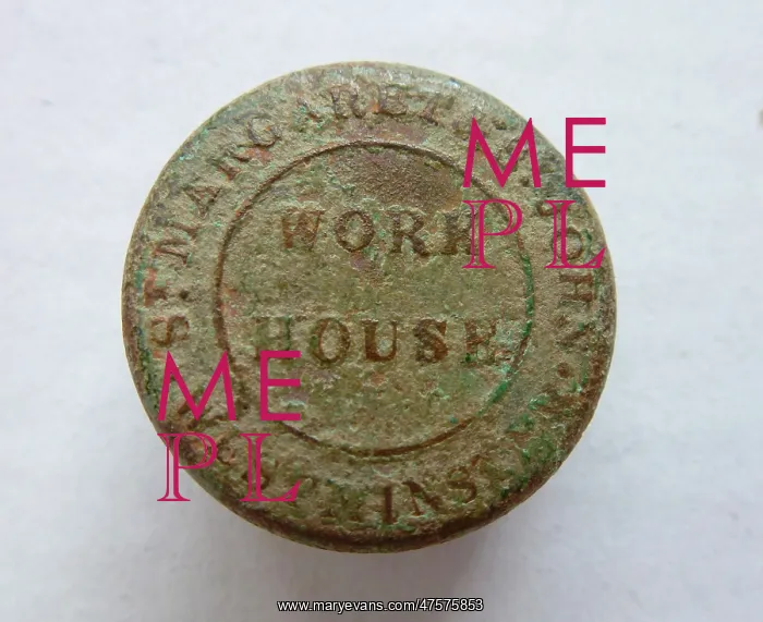 : Button from St Margaret & St John, Westminster, Workhouse : Button from St Margaret & St John, Westminster, Workhouse