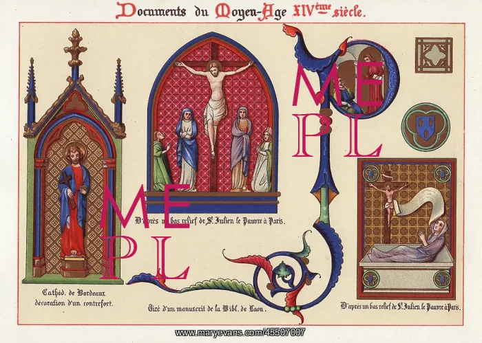 : Buttress decoration, crucifixion scene from : Buttress decoration, crucifixion scene from