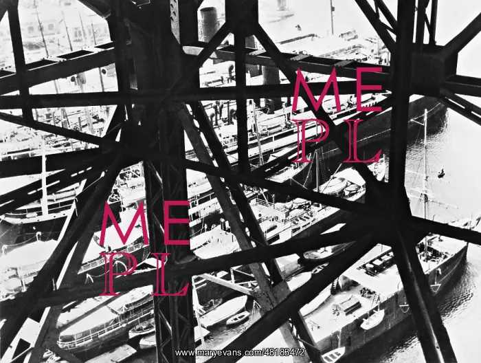: Buttresses of the cable railway in Barcelona, 1934 : Buttresses of the cable railway in Barcelona, 1934