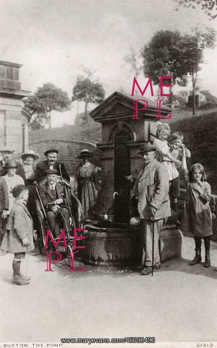 : Buxton, Derbyshire - Taking the waters from The Pump : Buxton, Derbyshire - Taking the waters from The Pump
