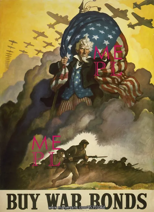 : Buy War Bonds. World War 2 poster of Uncle Sam : Buy War Bonds. World War 2 poster of Uncle Sam