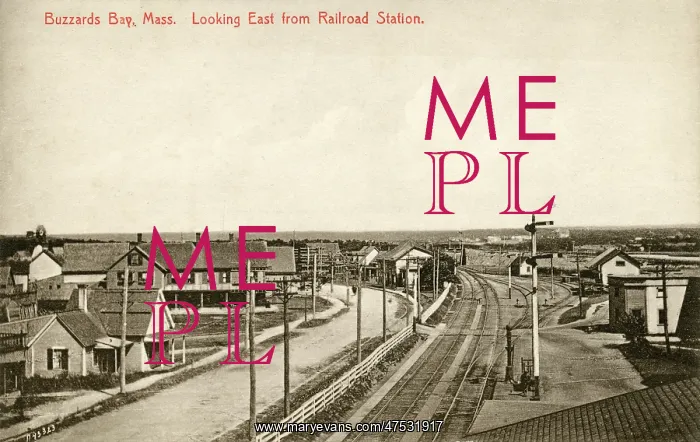  : Buzzards Bay Massachusetts, Looking East from the railway st
