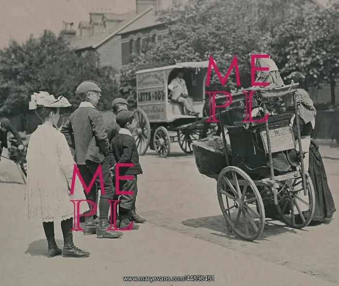 : Bygones. Slide showing a photograph of a group of children in the street : Bygones. Slide showing a photograph of a group of children in the street