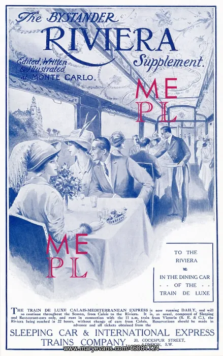 : Bystander Riviera supplement - train de luxe 1913 : Bystander Riviera supplement - train de luxe 1913