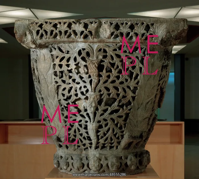 : Byzantine capital. 6th century. Prokonnesos marble. Spain : Byzantine capital. 6th century. Prokonnesos marble. Spain