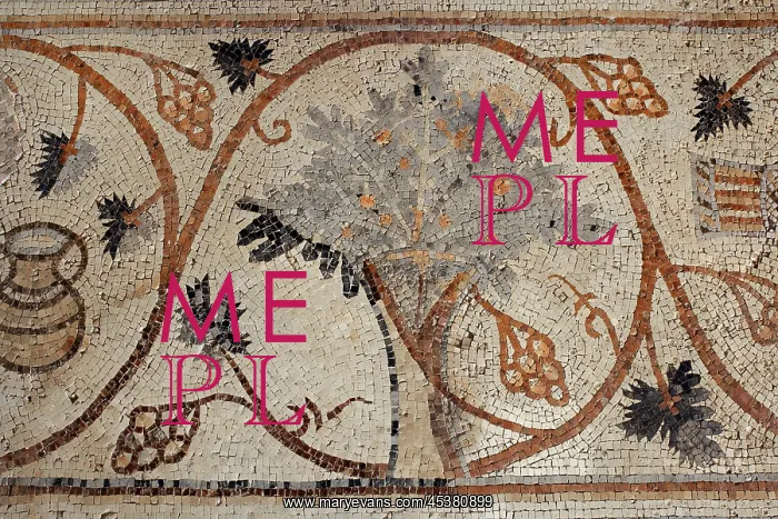 : Detail of a Byzantine floor mosaic depicting a : Detail of a Byzantine floor mosaic depicting a