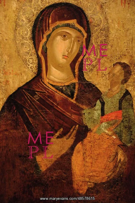  : Byzantine icon. Virgin of Tenderness. XV century. Greece