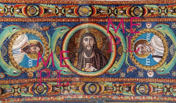 : Byzantine mosaic, Basilica of San Vitale, Ravenna, Italy : Byzantine mosaic, Basilica of San Vitale, Ravenna, Italy