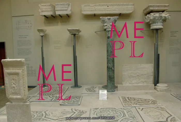 : Byzantine Museum. Room. Architectural remains. Athens. Greec : Byzantine Museum. Room. Architectural remains. Athens. Greec