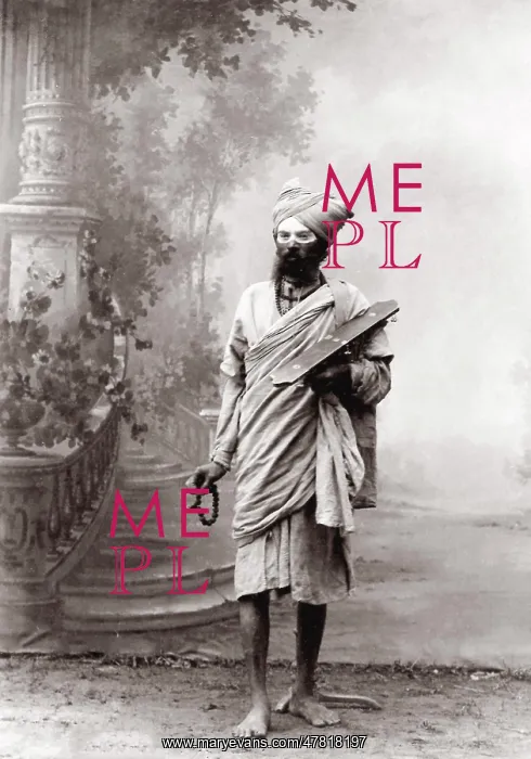 : c. 1880s India - man with veiled face : c. 1880s India - man with veiled face