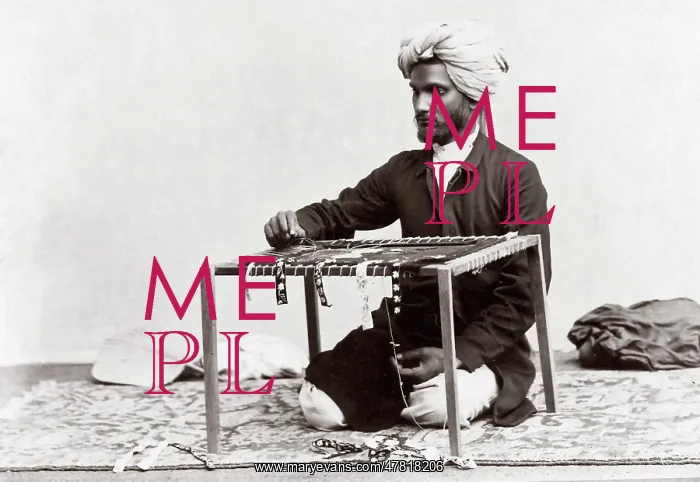 : c. 1880s India - man working with cloth : c. 1880s India - man working with cloth