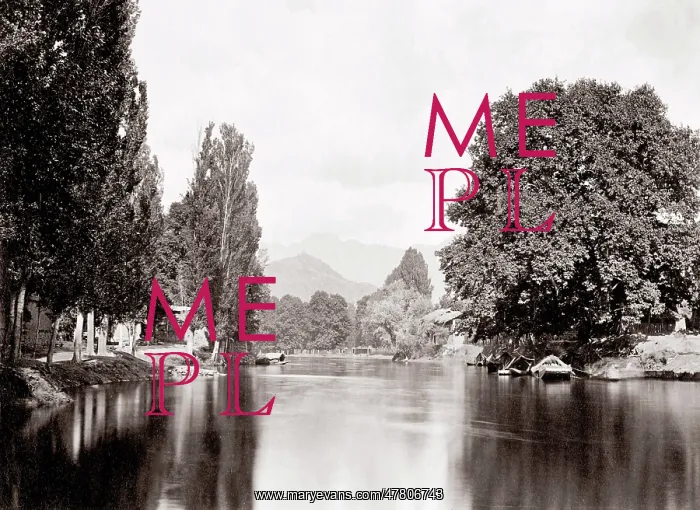 : c. 1880s India - river scene Kashmir, Burke studio