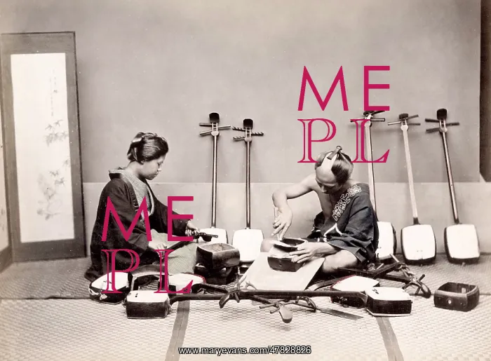  : c. 1880s Japan -making a shamisen