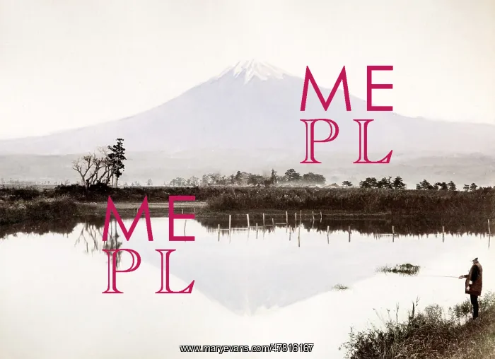 : c. 1880s Japan - Mount fuji reflected in lake
