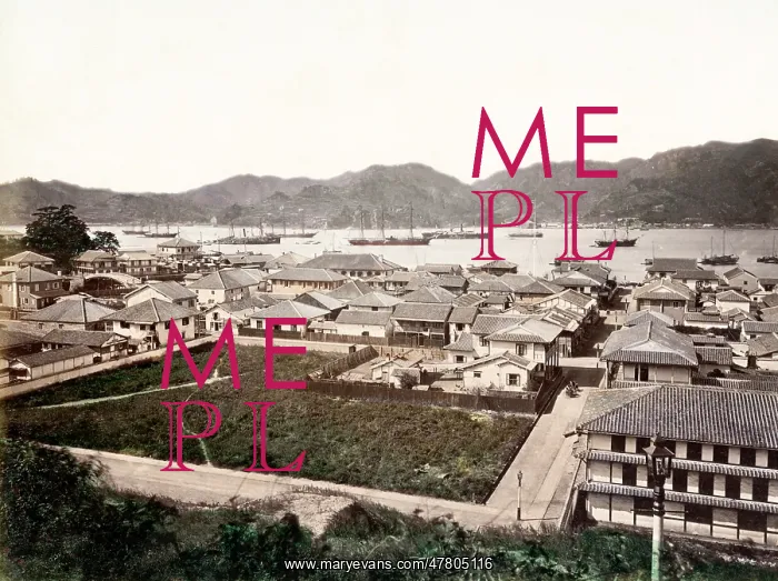  : c. 1880s Japan - seafront at Nagasaki