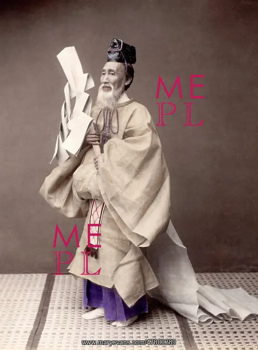  : c. 1880s Japan - Shinto priest