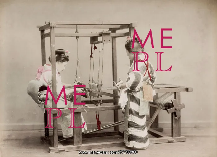  : c. 1880s Japan - weaving on a loom