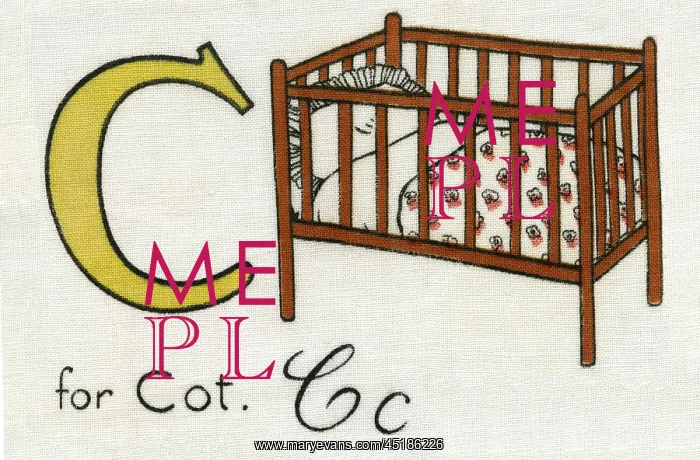  : C for Cot. From a Dean's Rag Book entitled Kiddiewiddies ABC