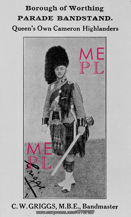 : C W Griggs MBE, Bandmaster, Borough of Worthing, Sussex : C W Griggs MBE, Bandmaster, Borough of Worthing, Sussex