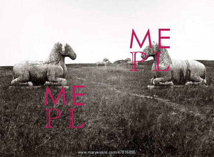  : c.1880s China - stone animals Ming Tombs