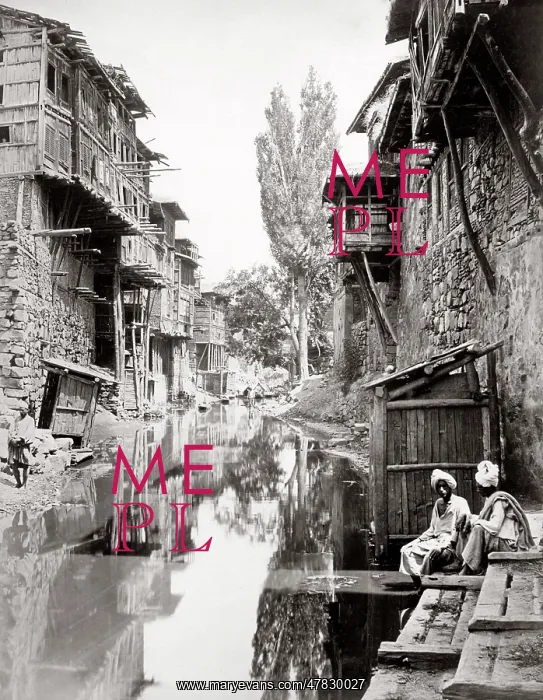  : c.1880s India - river scene with house, probably Kashmir