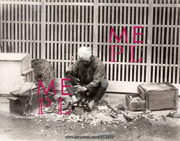  : c.1880's Japan - carpenter with tools at work