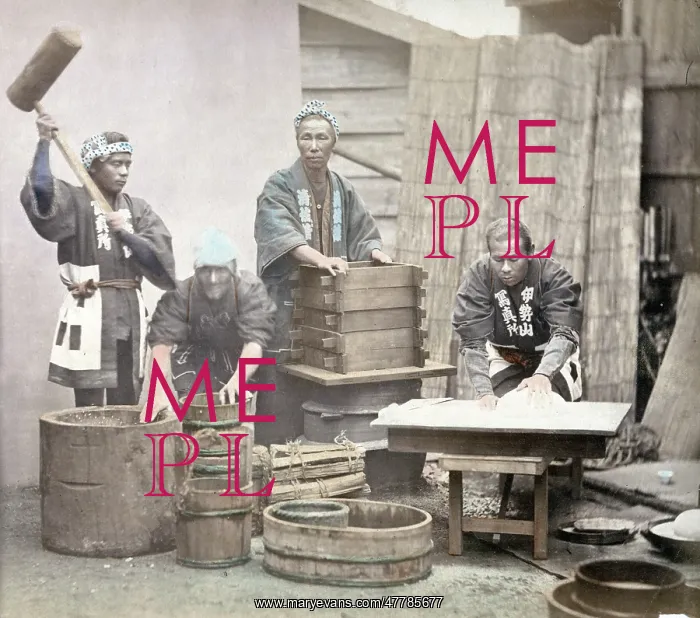  : c.1880s Japan - pounding rice