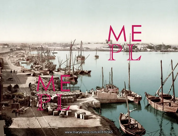  : c.1890's Egypt - ships tied up in port of Suez
