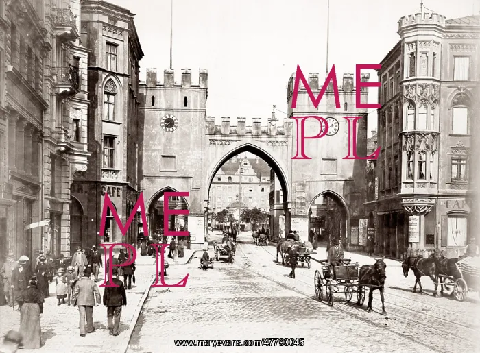  : c.1890s Germany - street scene in Munich Munchen